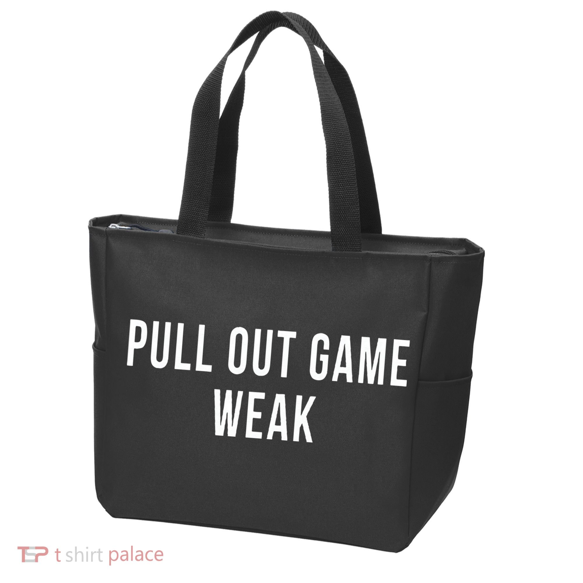 Funny Weak Pullout Game Pull Out New Dad Father Fathers Day Tote Bag