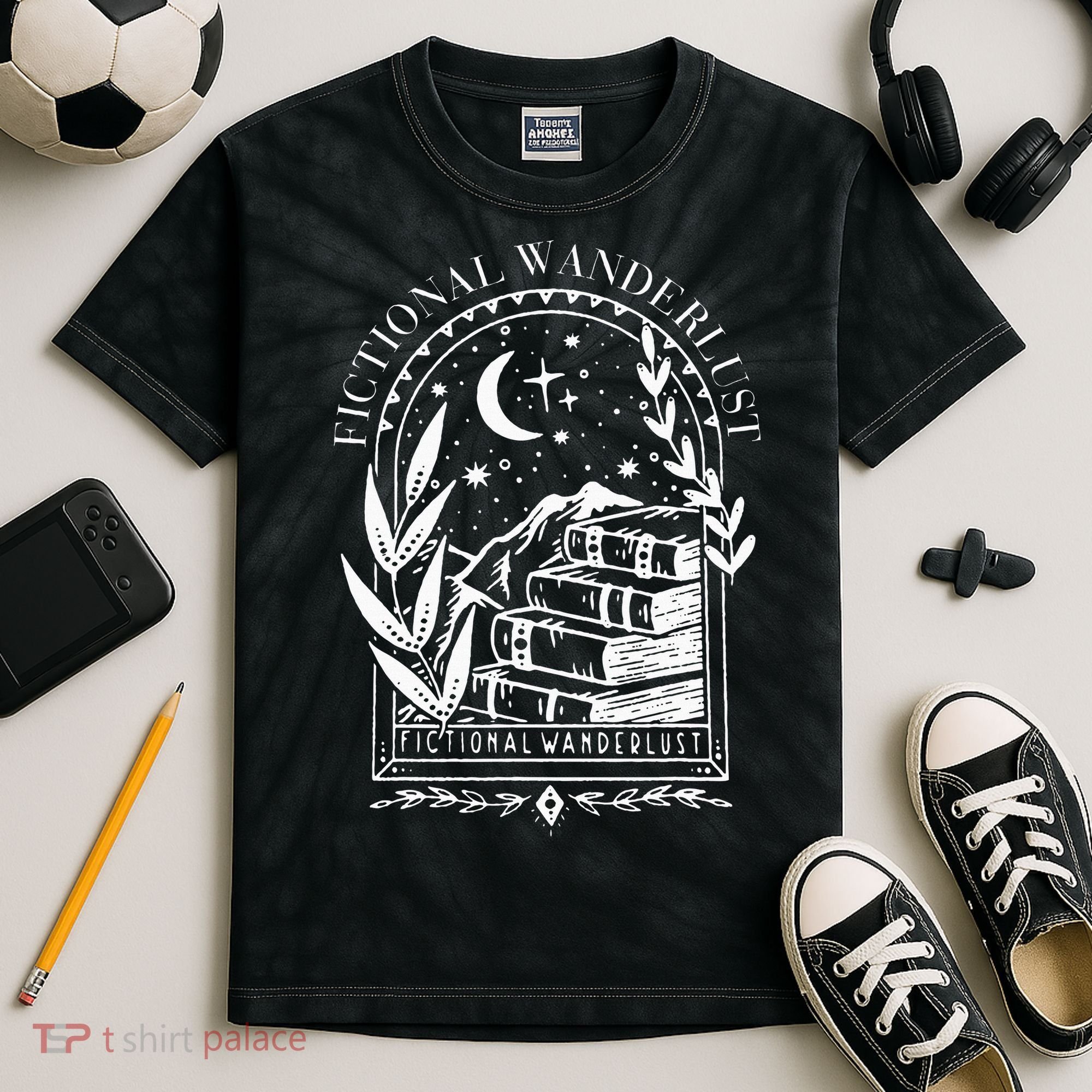 Fictional Wanderlust Poet Literary Mystical Kids Tie-Dye T-Shirt