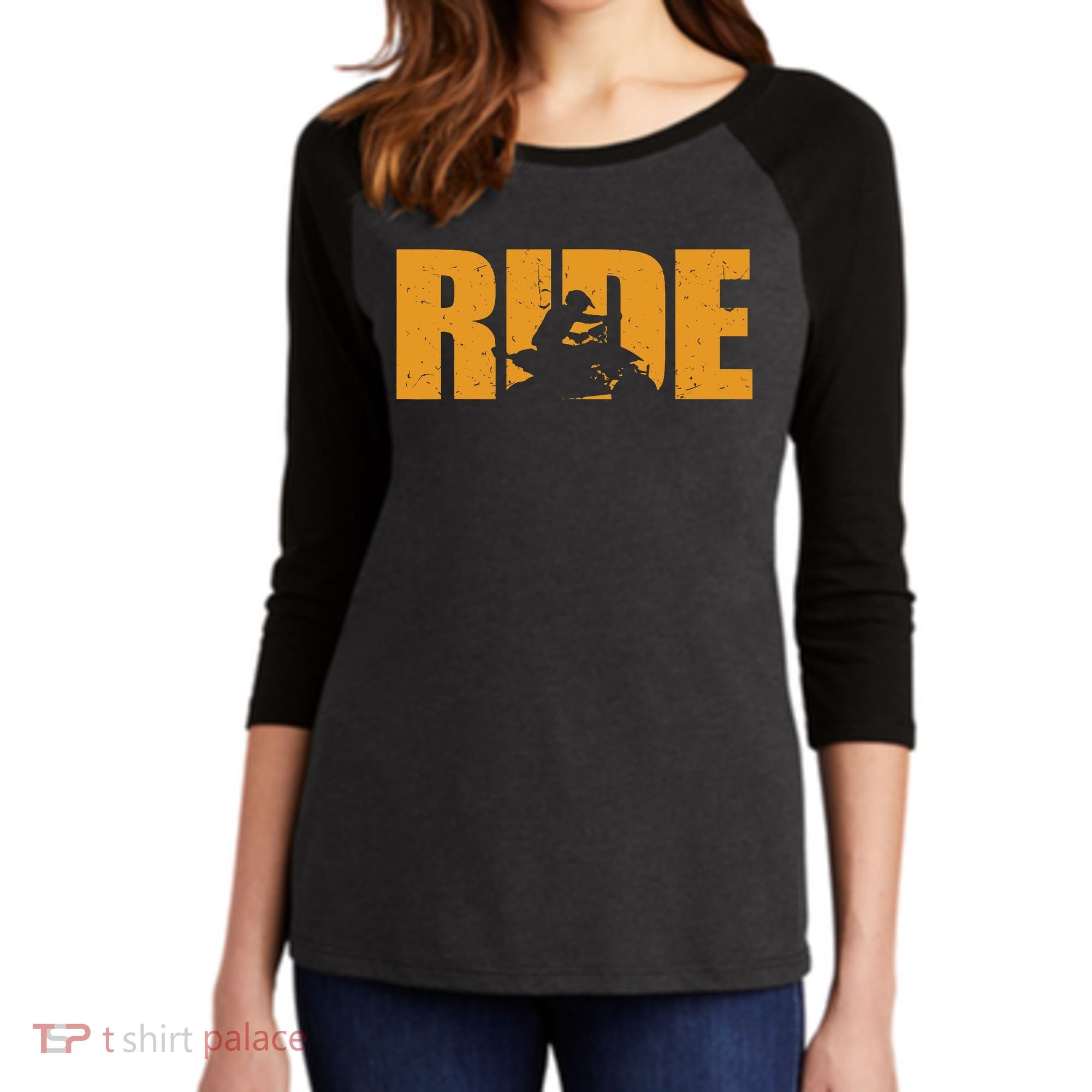 Four Wheeler Quad Funny ATV RIDE Quad Biker Women's Tri-Blend 3/4-Sleeve Raglan Shirt