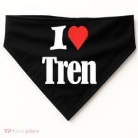 Funny Workout Quote, I Love Tren Design,Cool Bodybuilder USA-Made Doggie Bandana thumb 0