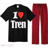 Funny Workout Quote, I Love Tren Design,Cool Bodybuilder Pajama Set thumb 0