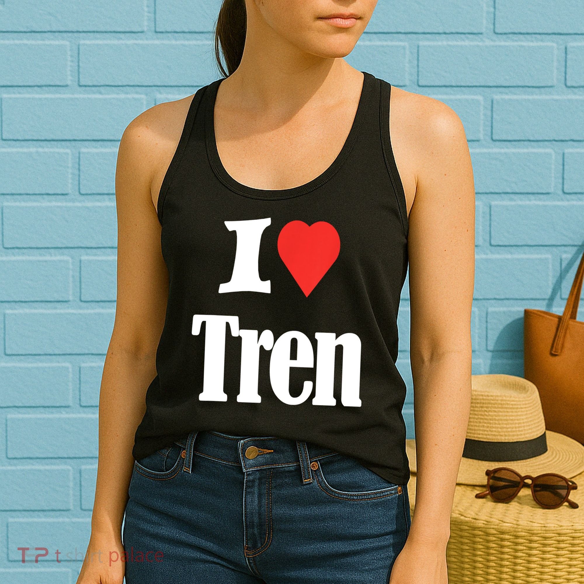 Funny Workout Quote, I Love Tren Design,Cool Bodybuilder Women's Tank Top