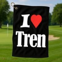Funny Workout Quote, I Love Tren Design,Cool Bodybuilder Golf Towel thumb 1
