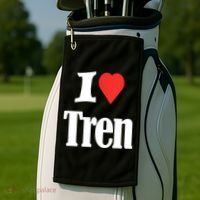Funny Workout Quote, I Love Tren Design,Cool Bodybuilder Golf Towel thumb 2