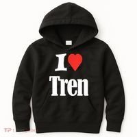 Funny Workout Quote, I Love Tren Design,Cool Bodybuilder Kids Hoodie thumb 0