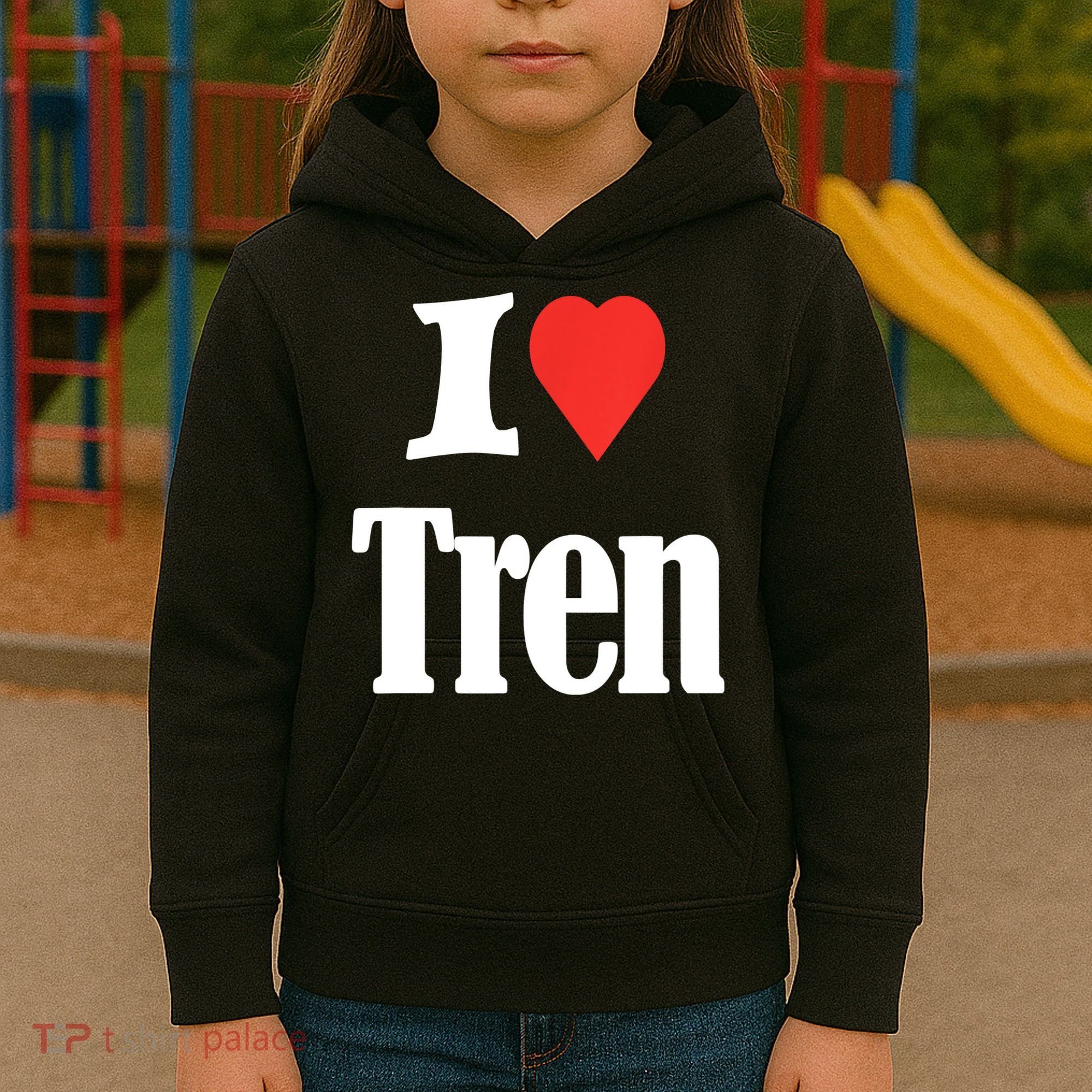 Funny Workout Quote, I Love Tren Design,Cool Bodybuilder Kids Hoodie
