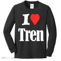 Funny Workout Quote, I Love Tren Design,Cool Bodybuilder Kids Long Sleeve Shirt thumb 0