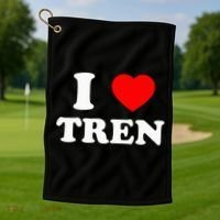 Funny Workout Quote I Love Tren Bodybuilder Golf Towel thumb 1
