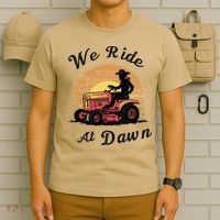 Funny We Ride At Dawn Lawn Mowers Vintage Lawn Mowing T-Shirt thumb 6