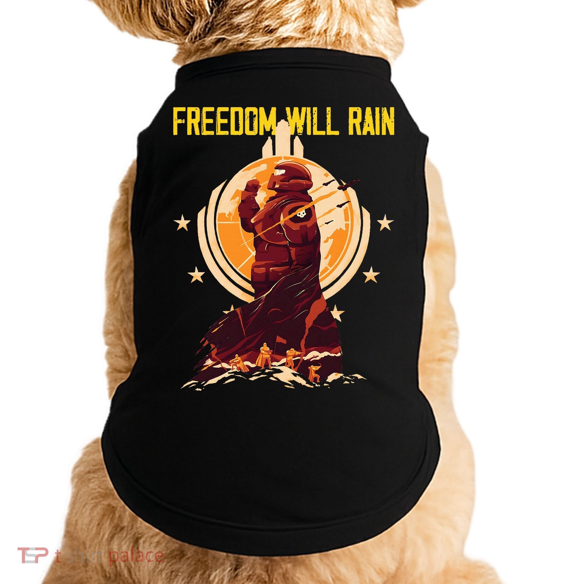 Freedom Will Rain Hell Of Diver Helldiving Lovers Doggie Tank