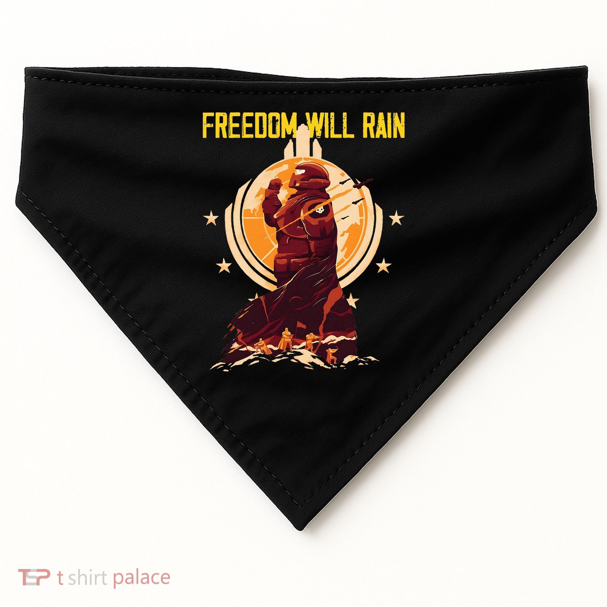 Freedom Will Rain Hell Of Diver Helldiving Lovers USA-Made Doggie Bandana
