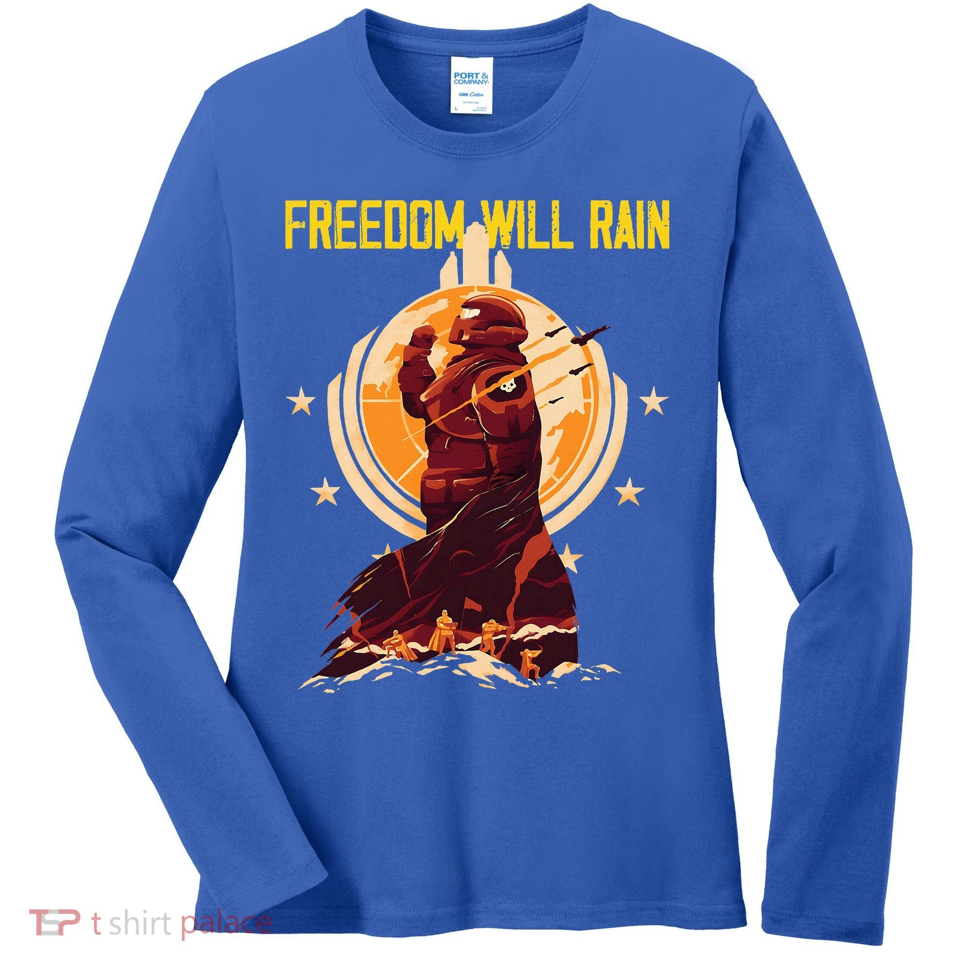 Freedom Will Rain Hell Of Diver Helldiving Lovers Women's Long Sleeve Shirt