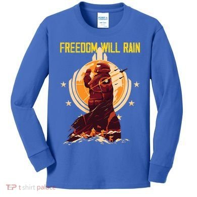 Freedom Will Rain Hell Of Diver Helldiving Lovers Kids Long Sleeve Shirt