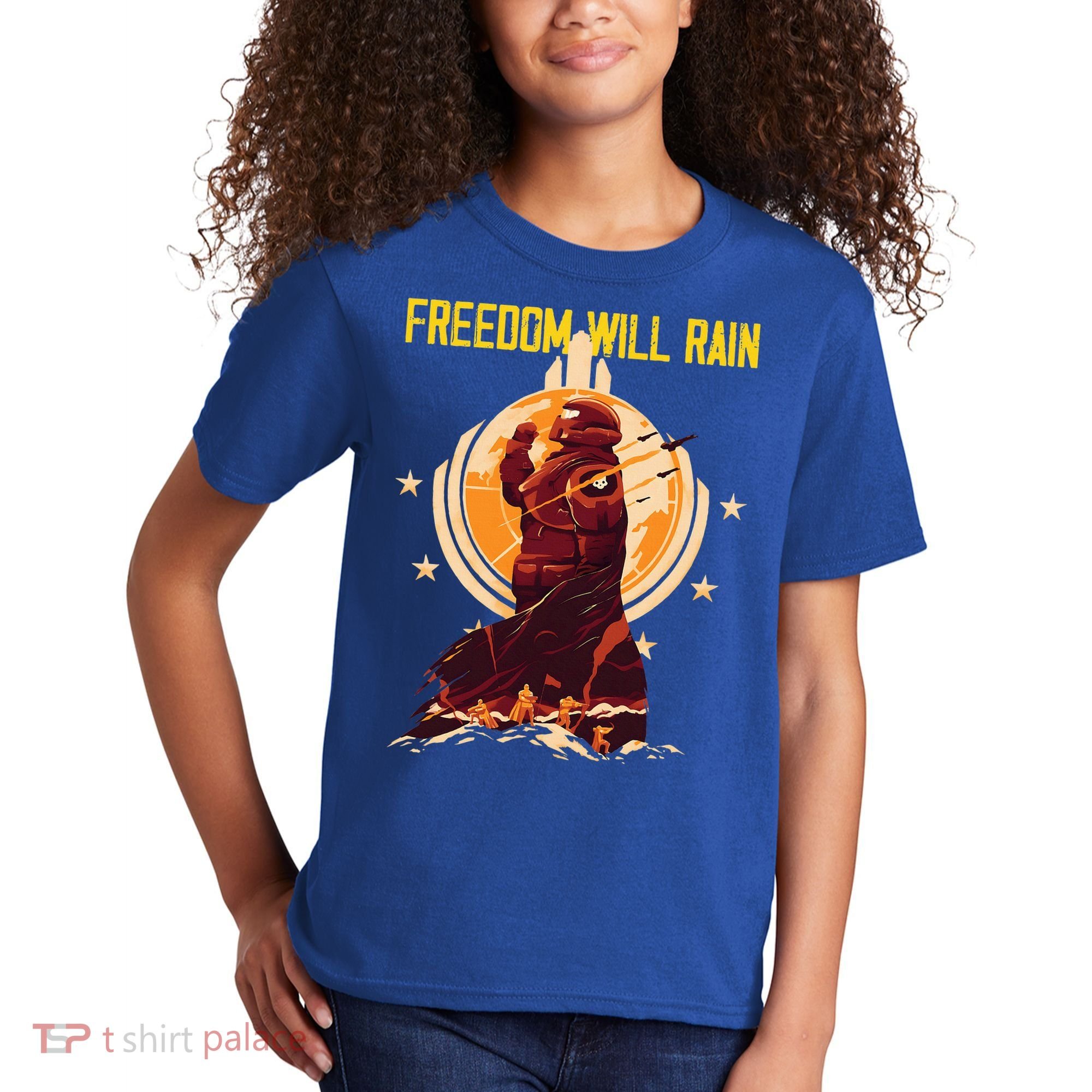 Freedom Will Rain Hell Of Diver Helldiving Lovers Kids T-Shirt