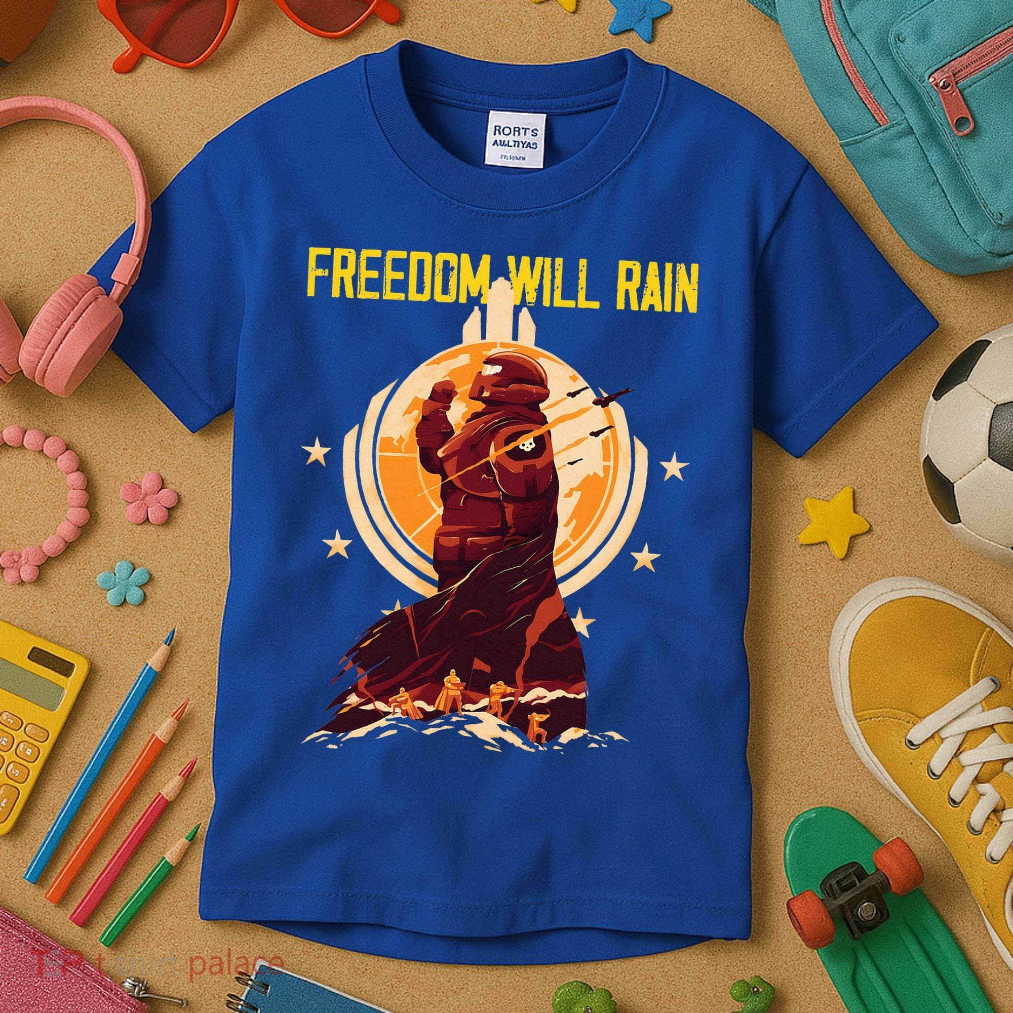 Freedom Will Rain Hell Of Diver Helldiving Lovers Kids T-Shirt