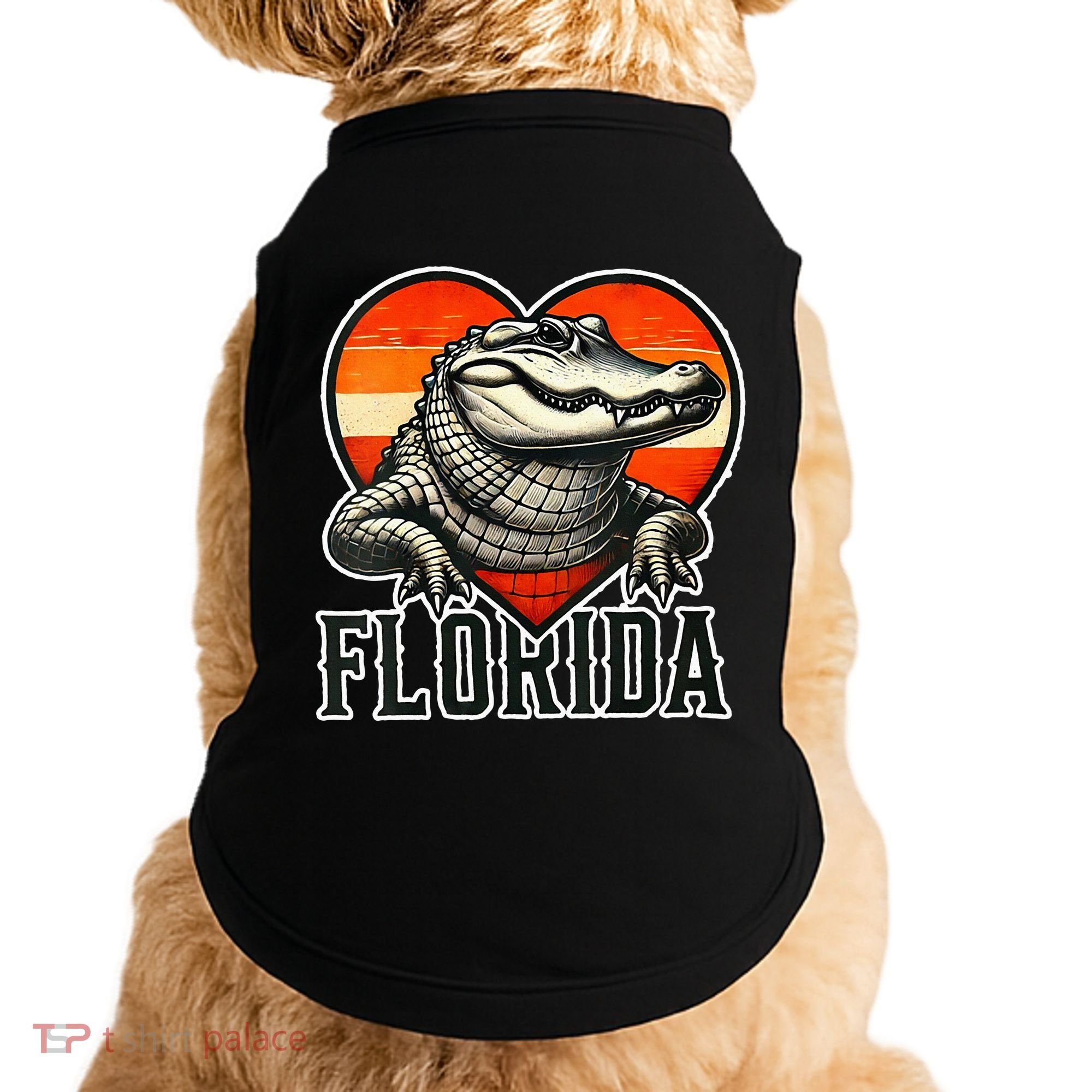 Florida Women Retro Florida Gator Heart Doggie Tank