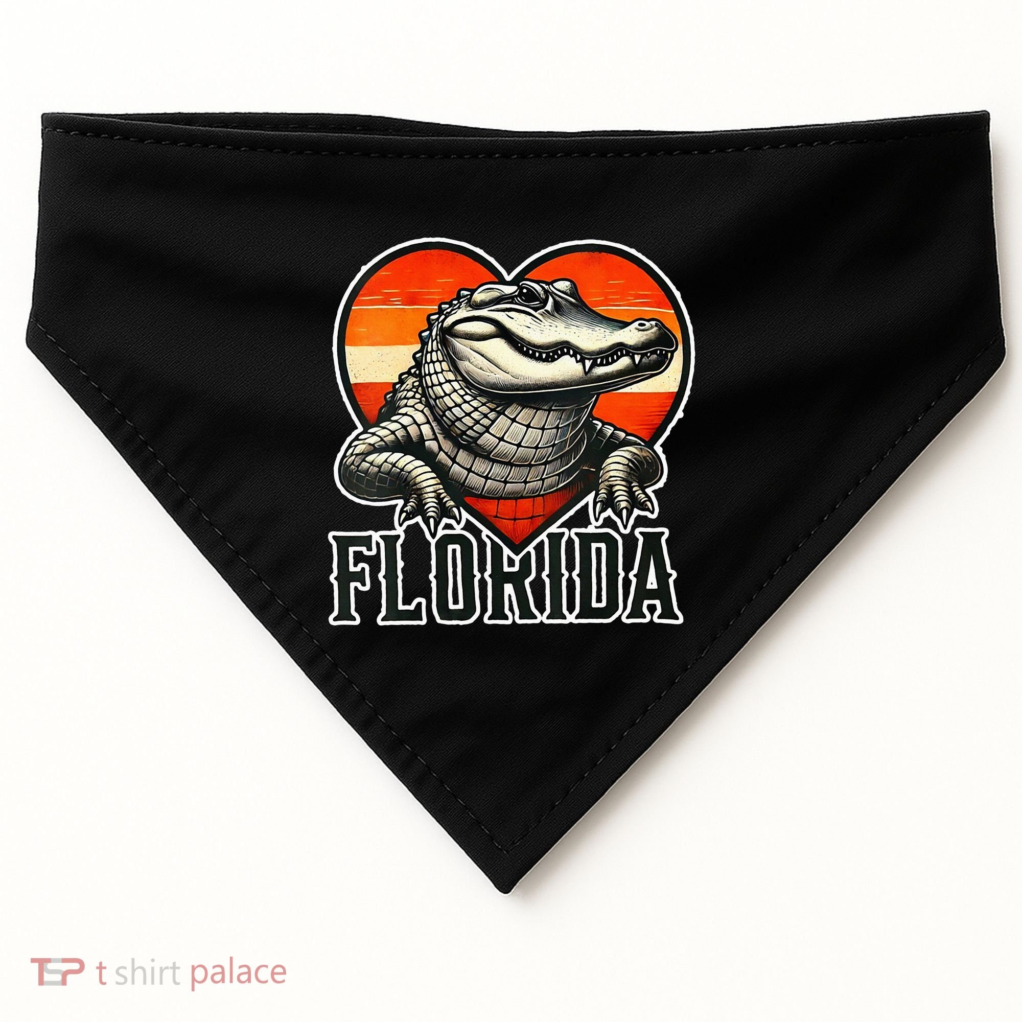 Florida Women Retro Florida Gator Heart USA-Made Doggie Bandana