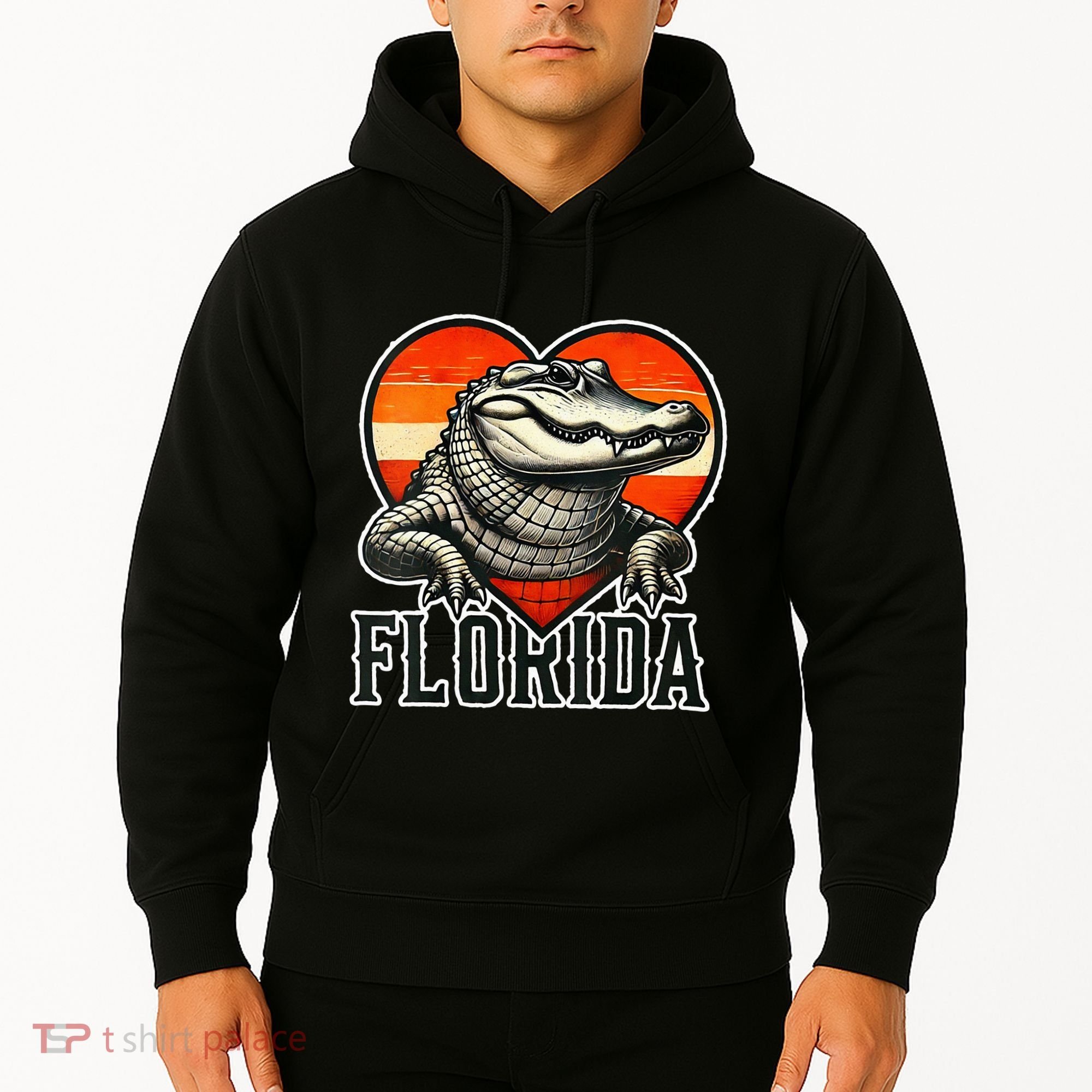 Florida Women Retro Florida Gator Heart Hoodie