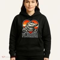 Florida Women Retro Florida Gator Heart Hoodie thumb 5