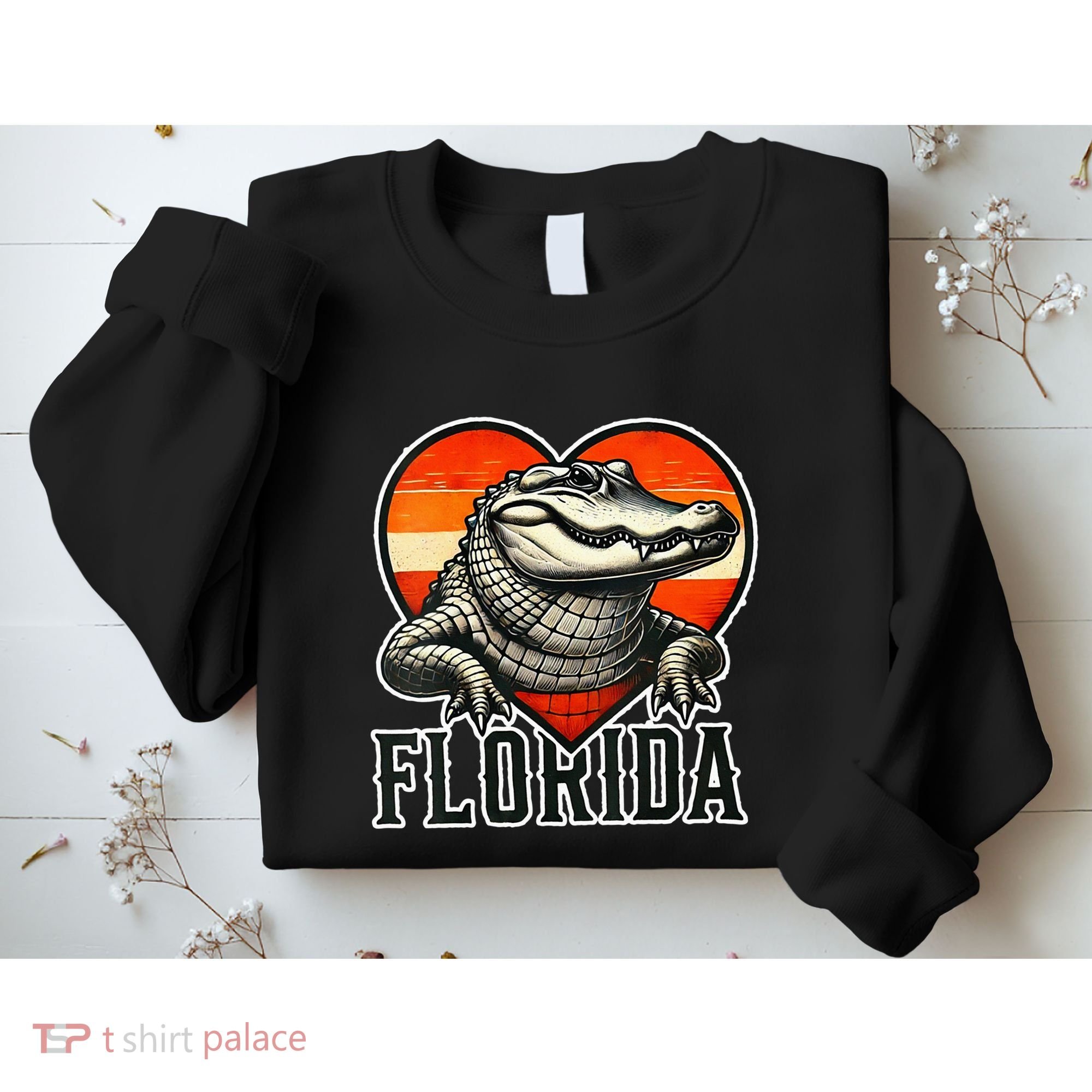 Florida Women Retro Florida Gator Heart Sweatshirt