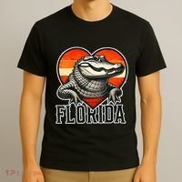 Florida Women Retro Florida Gator Heart T-Shirt thumb 3