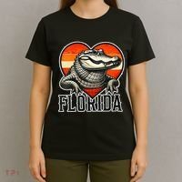 Florida Women Retro Florida Gator Heart T-Shirt thumb 4