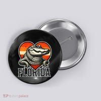 Florida Women Retro Florida Gator Heart Button thumb 0