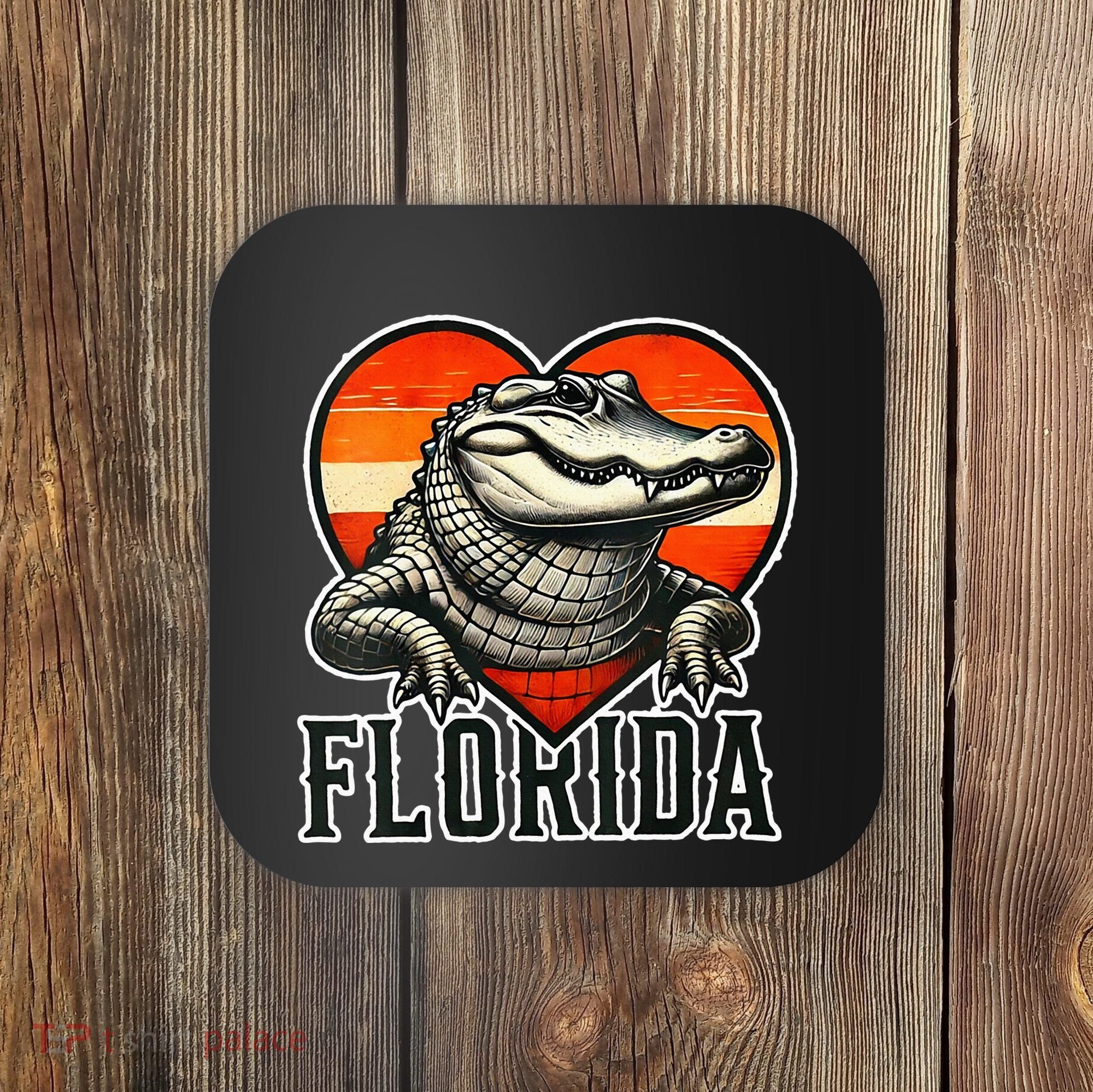 Florida Women Retro Florida Gator Heart Coaster