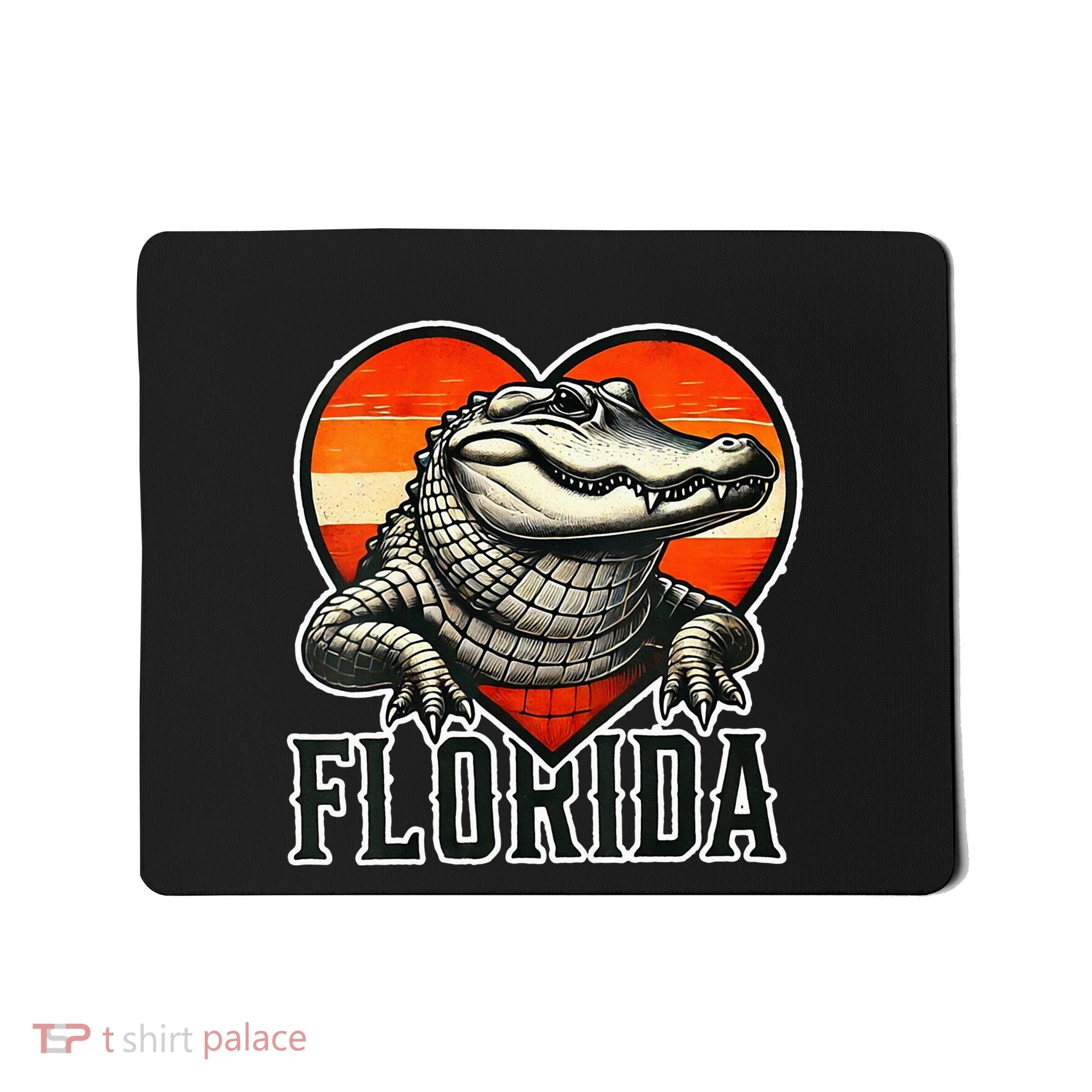 Florida Women Retro Florida Gator Heart Mousepad