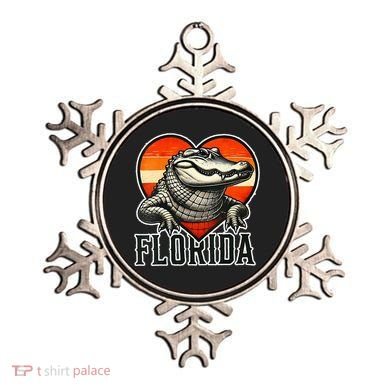 Florida Women Retro Florida Gator Heart Ornament