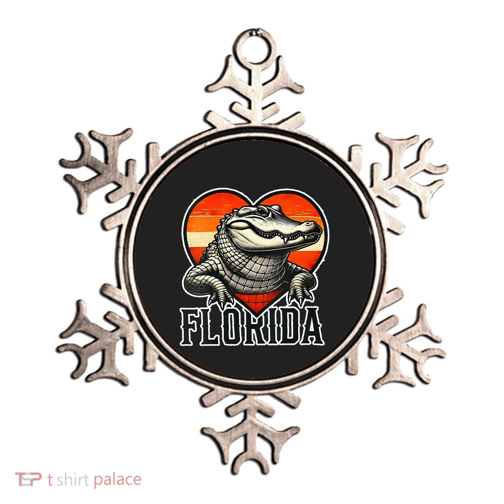 Florida Women Retro Florida Gator Heart Ornament
