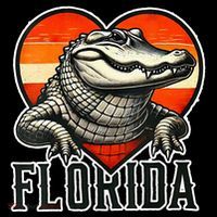 Florida Women Retro Florida Gator Heart Ornament thumb 1