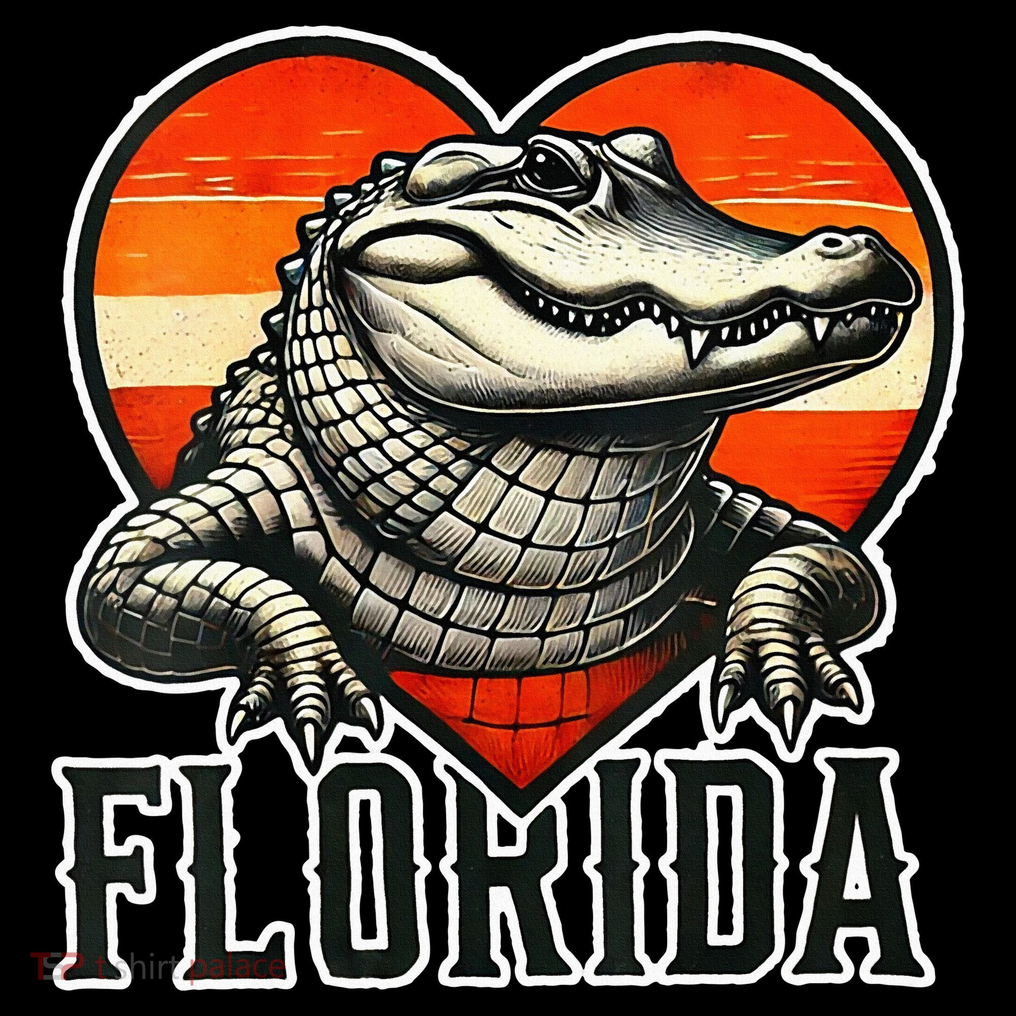 Florida Women Retro Florida Gator Heart Ornament