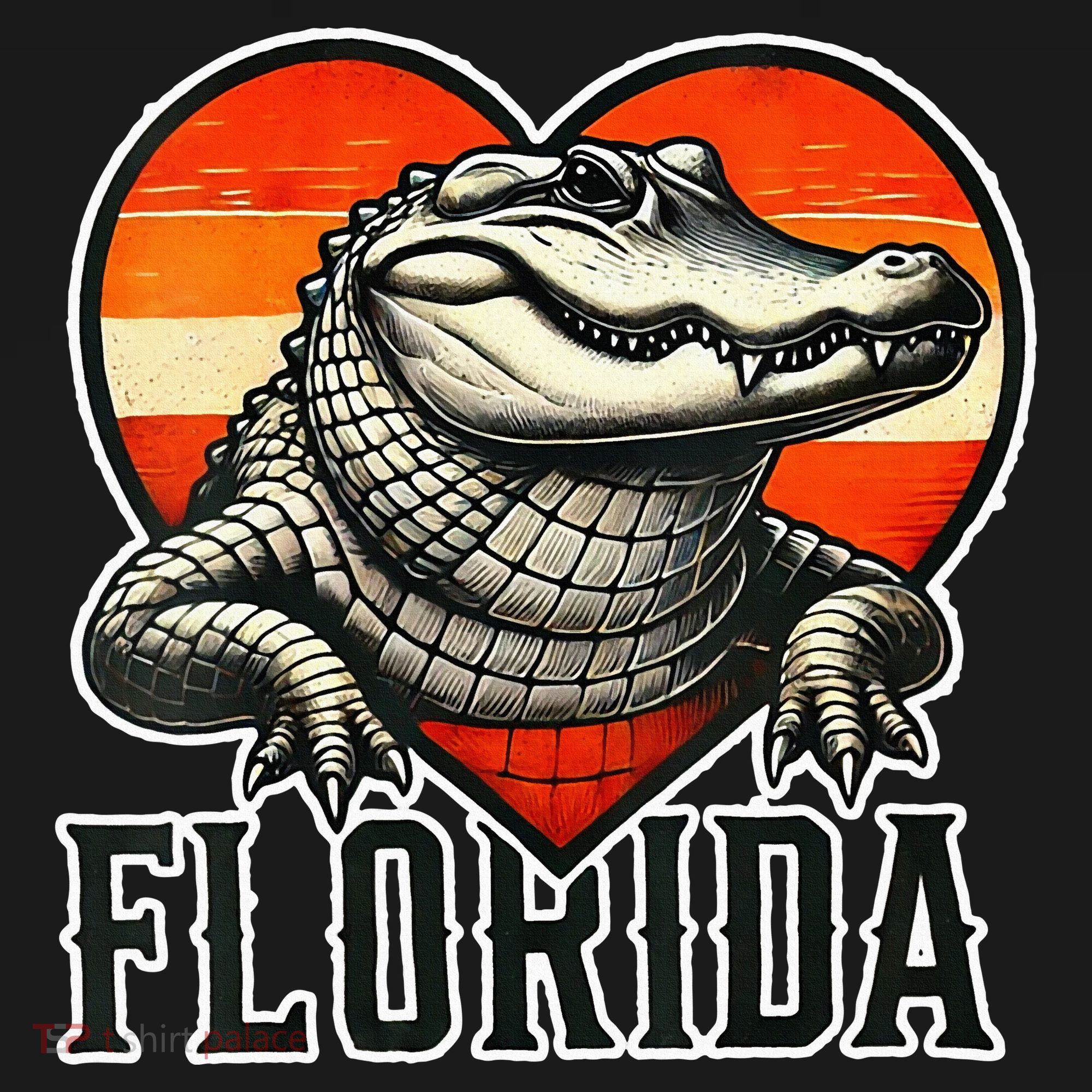 Florida Women Retro Florida Gator Heart Toddler Hoodie