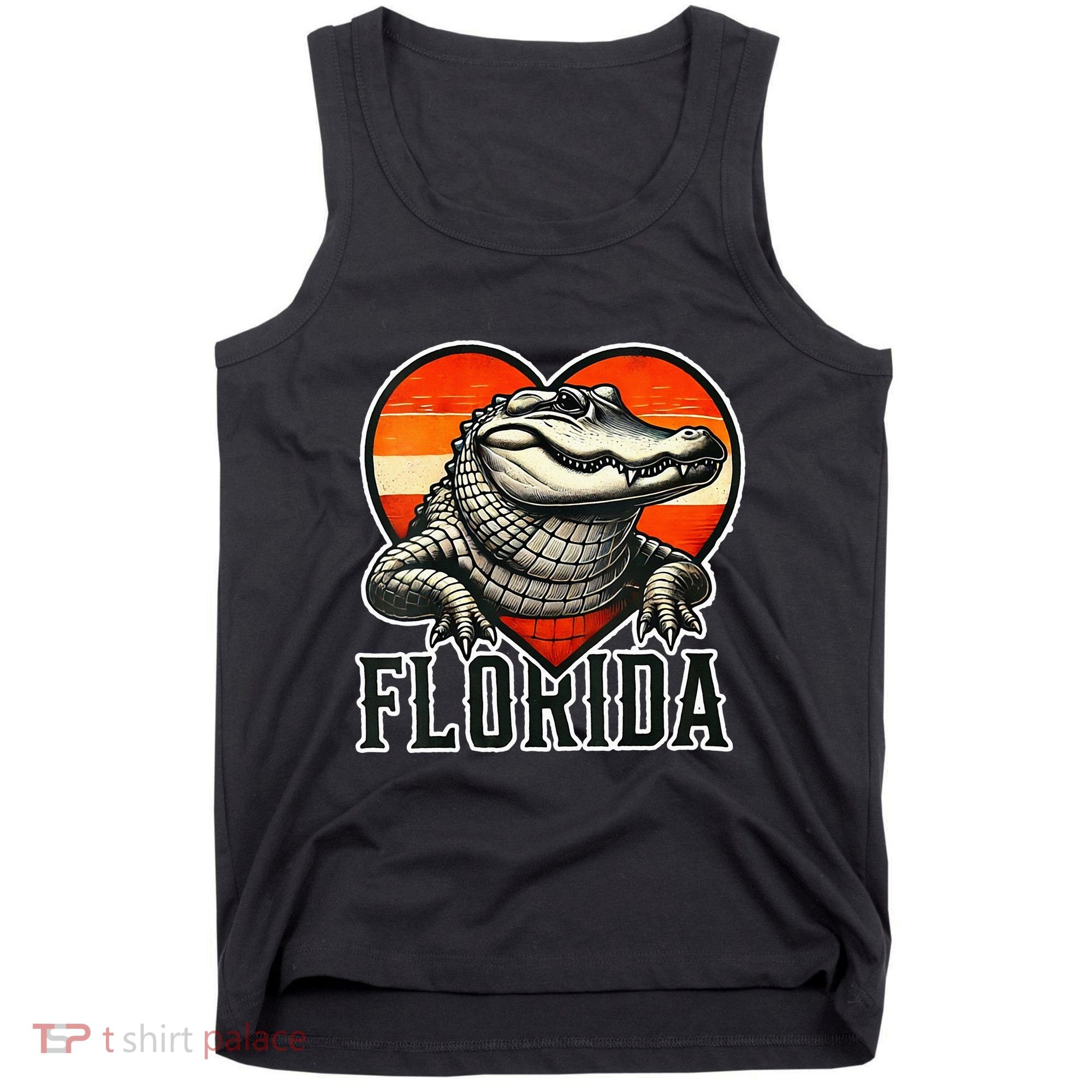 Florida Women Retro Florida Gator Heart Tank Top