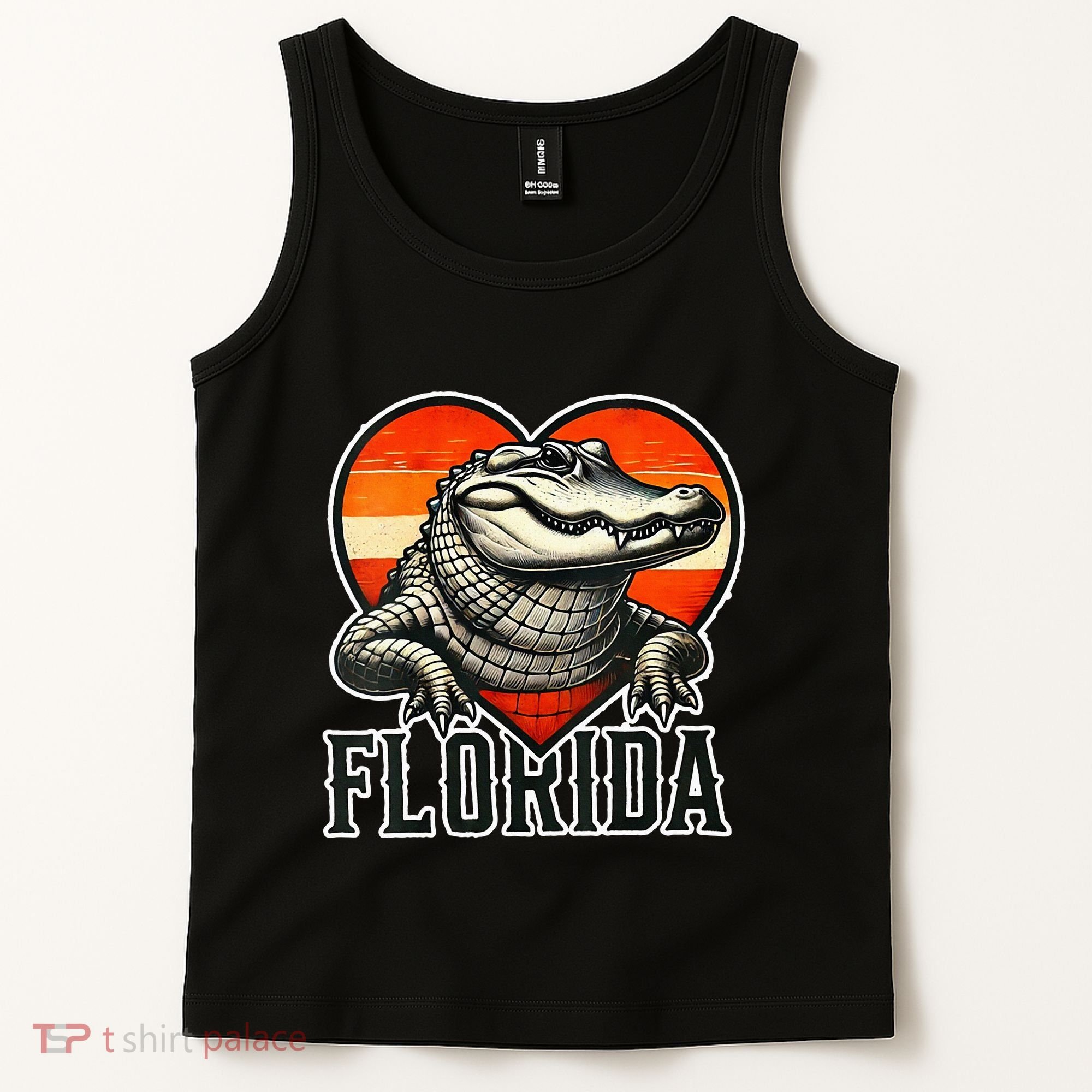 Florida Women Retro Florida Gator Heart Tank Top