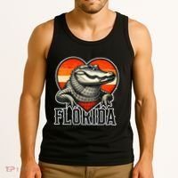 Florida Women Retro Florida Gator Heart Tank Top thumb 3
