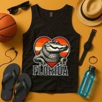 Florida Women Retro Florida Gator Heart Tank Top thumb 4