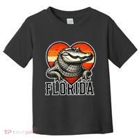 Florida Women Retro Florida Gator Heart Toddler T-Shirt thumb 0