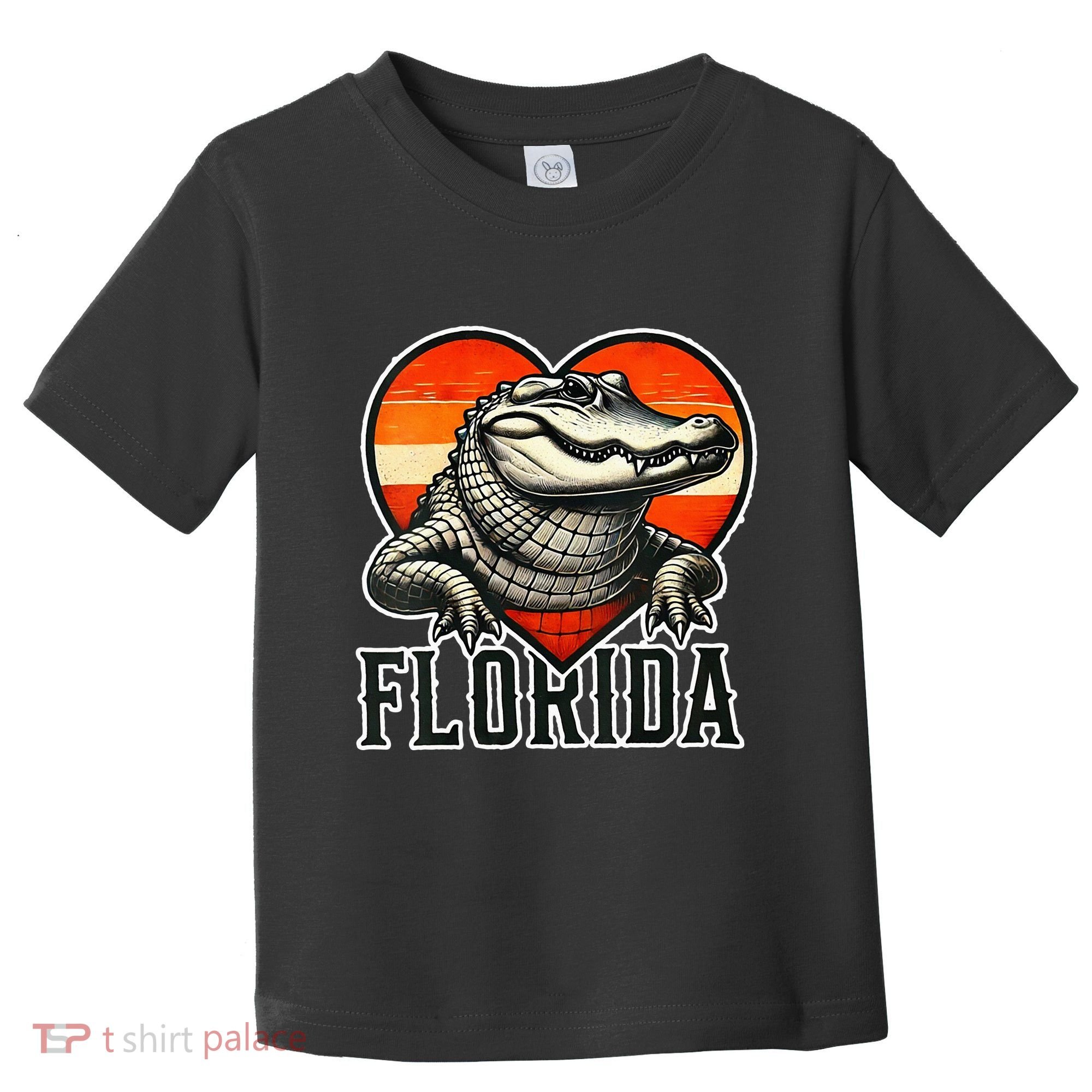 Florida Women Retro Florida Gator Heart Toddler T-Shirt