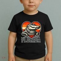 Florida Women Retro Florida Gator Heart Toddler T-Shirt thumb 2