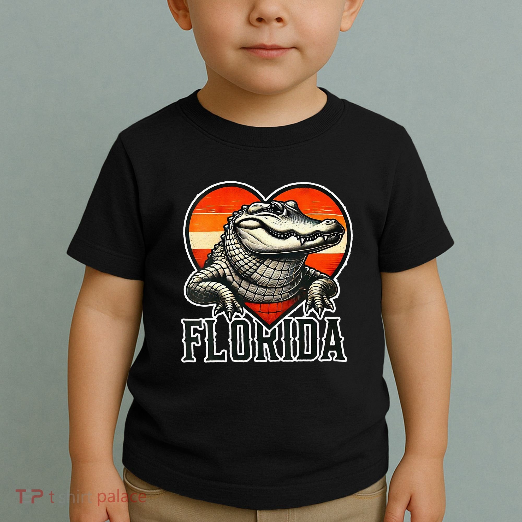 Florida Women Retro Florida Gator Heart Toddler T-Shirt
