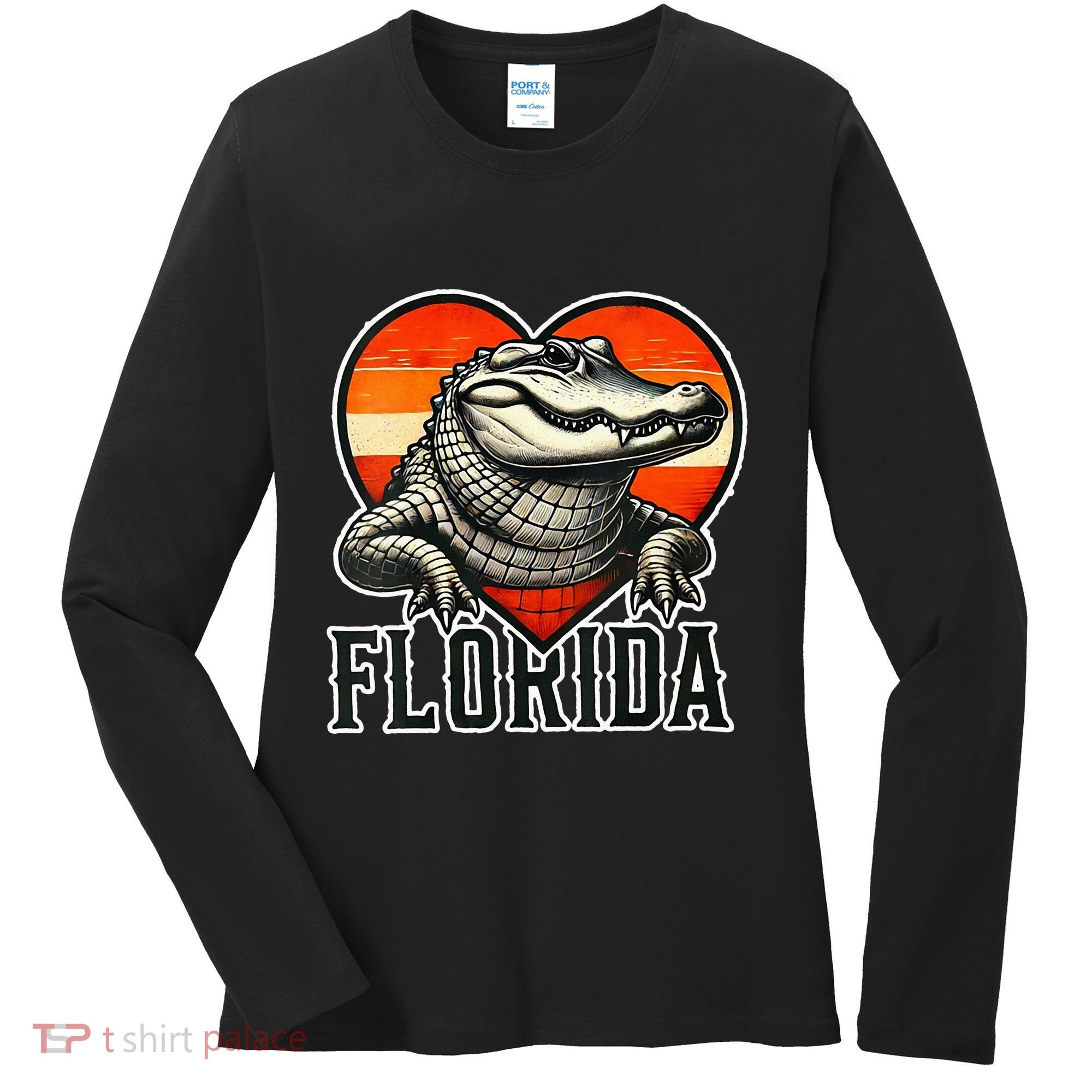 Florida Women Retro Florida Gator Heart Women's Long Sleeve Shirt