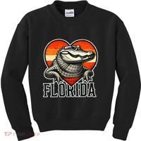 Florida Women Retro Florida Gator Heart Kids Sweatshirt thumb 0