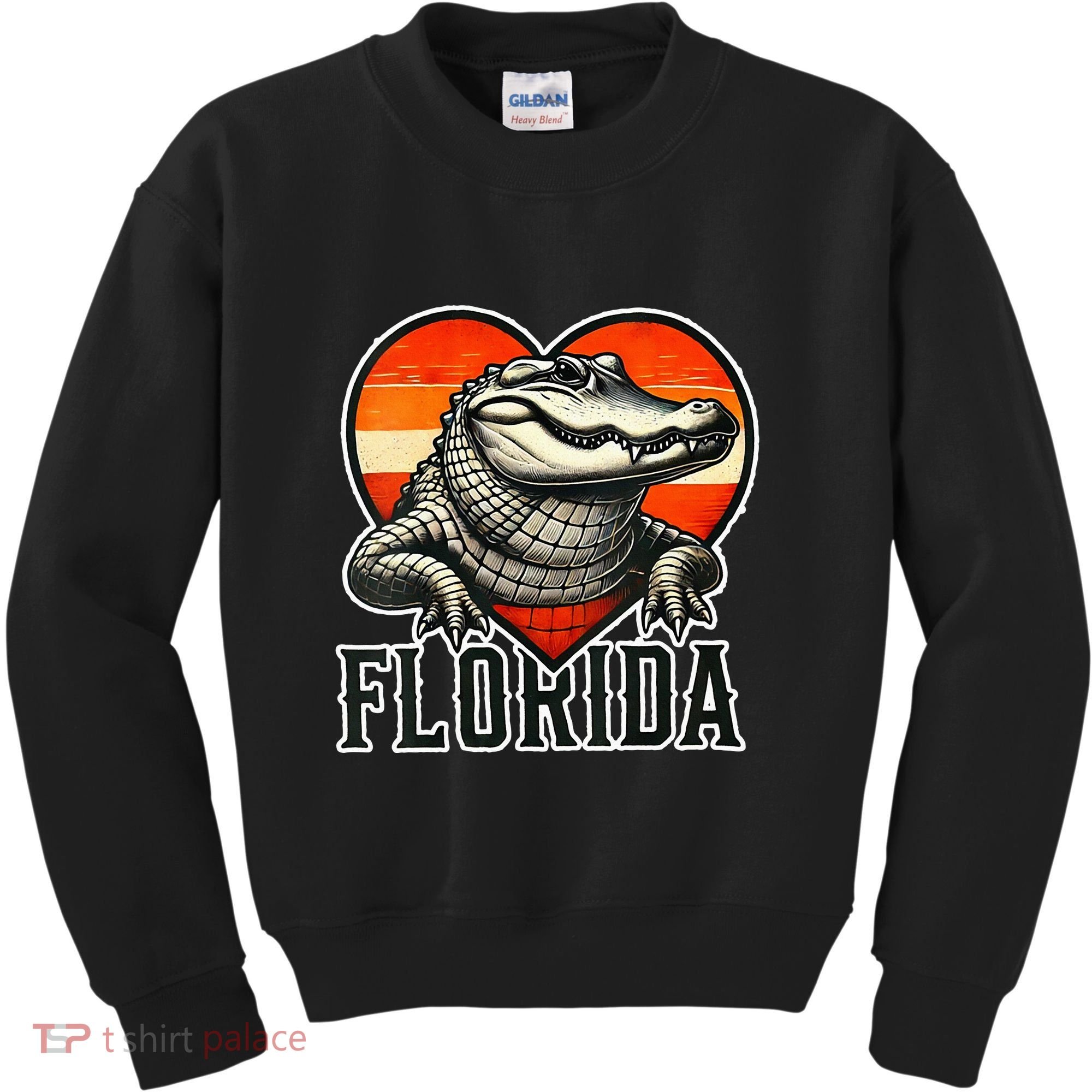 Florida Women Retro Florida Gator Heart Kids Sweatshirt