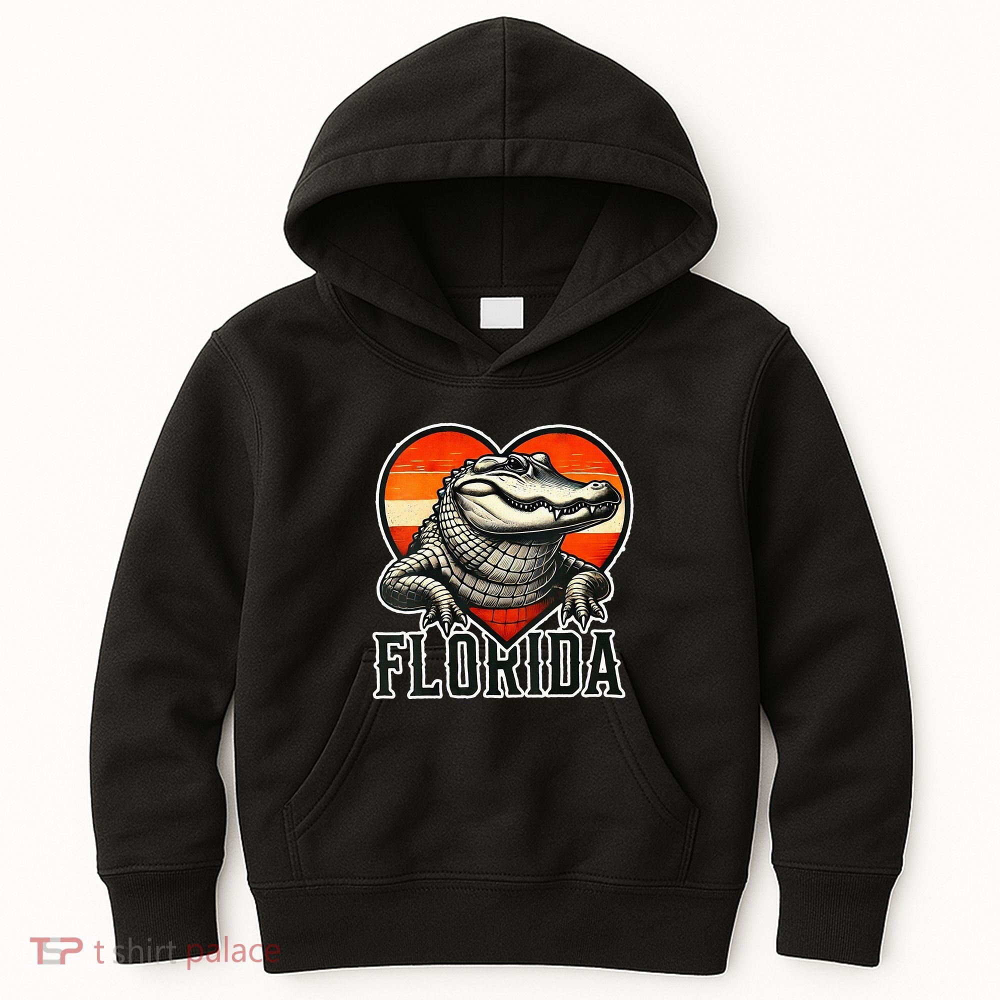 Florida Women Retro Florida Gator Heart Kids Hoodie