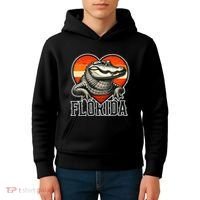 Florida Women Retro Florida Gator Heart Kids Hoodie thumb 4