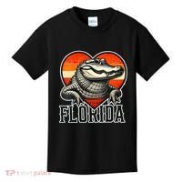Florida Women Retro Florida Gator Heart Kids T-Shirt thumb 0