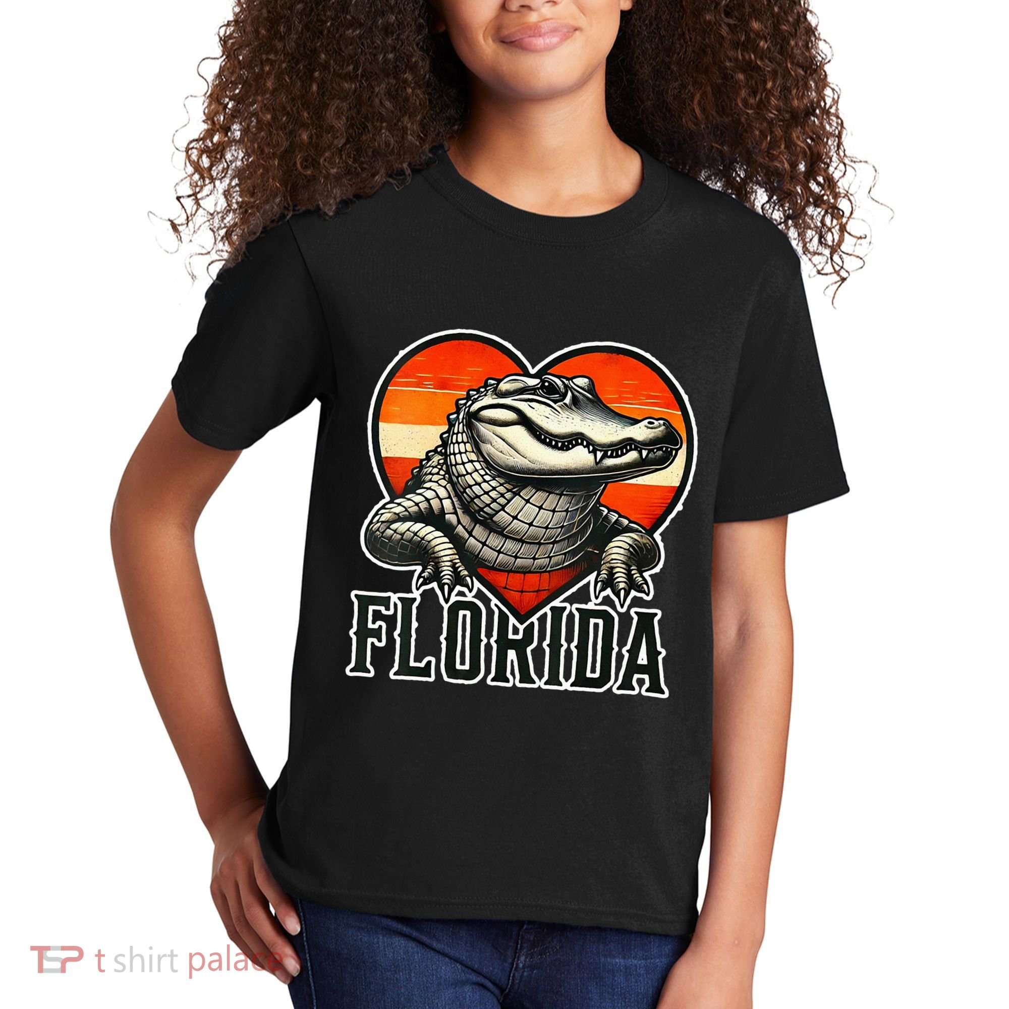 Florida Women Retro Florida Gator Heart Kids T-Shirt