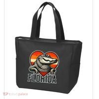 Florida Women Retro Florida Gator Heart Tote Bag thumb 3